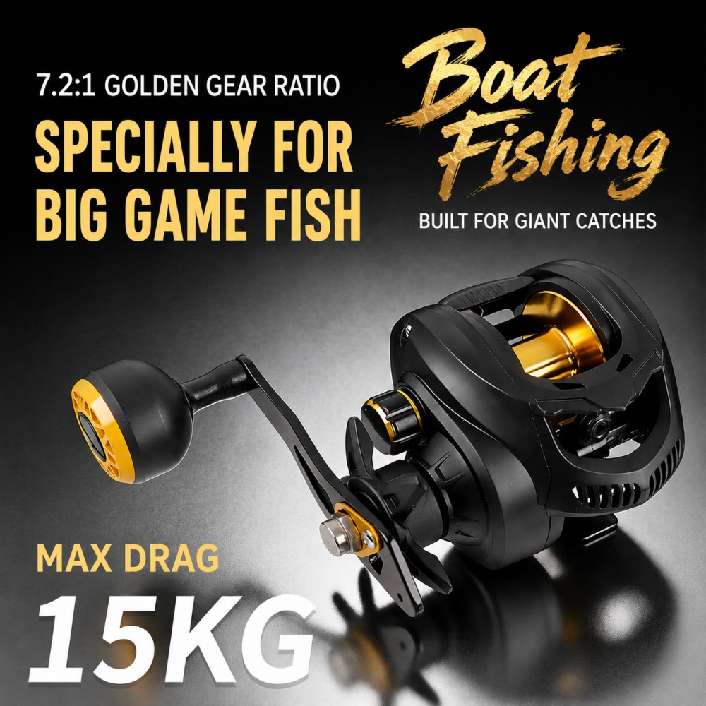 Trolling Reel - Mulinello da Baitcasting Heavy Duty 7.2:1,