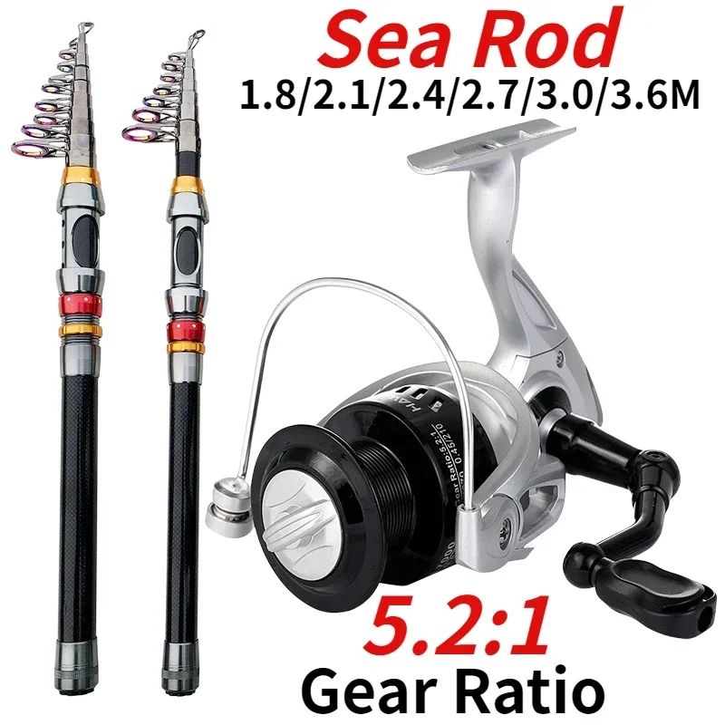 Spinning Reel - Canna da pesca in mare telescopica