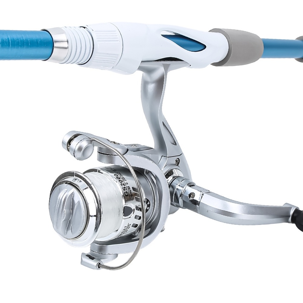 Canna da pesca blu e bianca da - Reel Bag recensione e prezzo